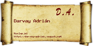 Darvay Adrián névjegykártya