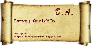 Darvay Adrián névjegykártya